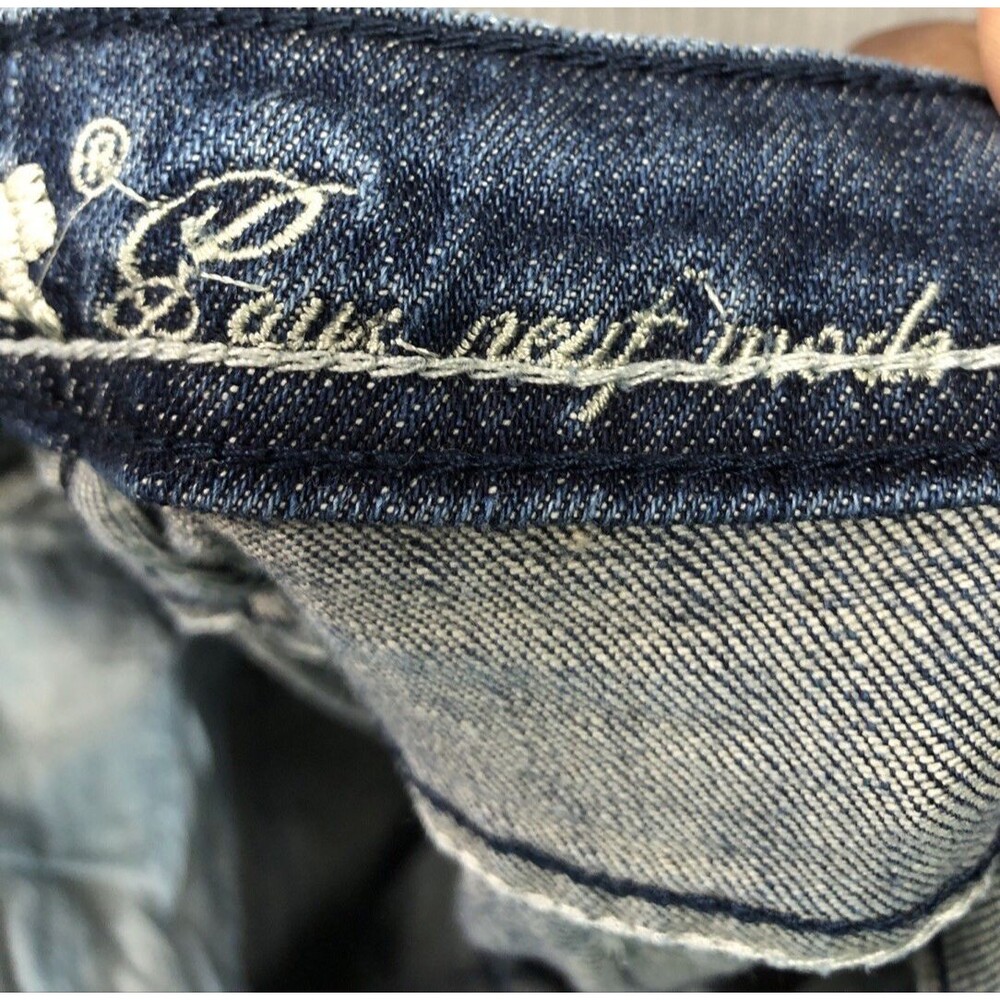 Machine Juniors Jeggings Size 9 Factory Destroyed Dark Wash - Picture 9 of 16